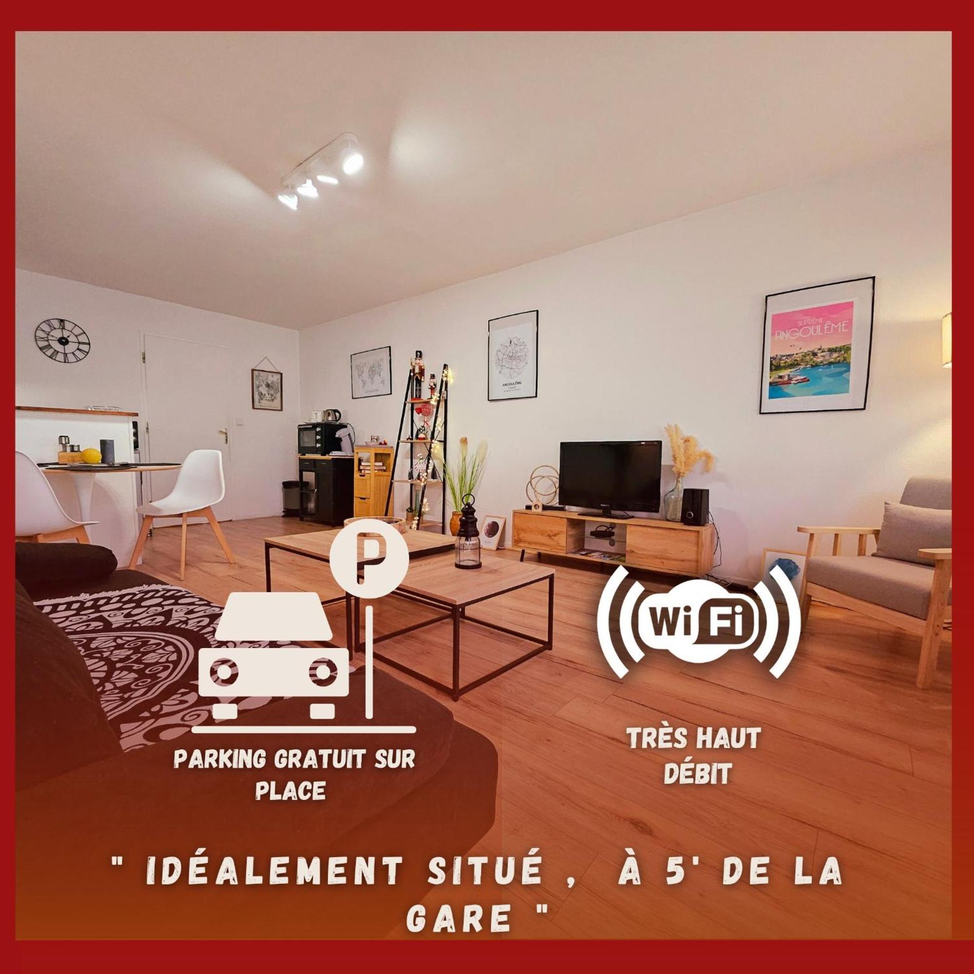 Appartement Cosy Proche Gare - Fibre Optique Et Parking Angoulême Zewnętrze zdjęcie